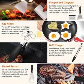 img 2 attached to 🔥 30 PCS BBQ Grill Accessories Set for Blackstone and Camp Chef | KGDJS Griddle Accessories Kit | Professional Stainless Flat Top Grilling Accessories | Slotted Spatula, Scraper, Bottle, Egg Mold