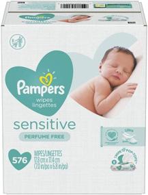 img 1 attached to 👶 Pampers Sensitive Baby Diaper Wipes Refill: 576 Count, 9X Gentle Cleaning - Must-Have for Babies!
