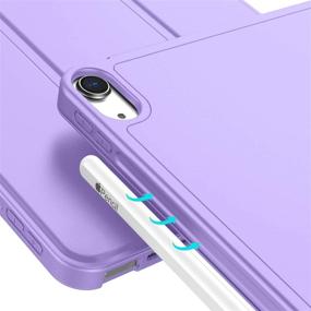 img 1 attached to ZryXal iPad Air 4 10.9 Inch 2020 Case - Protective Cover with Pencil Holder and Right Side Charging, Support Touch ID (Clove Purple)