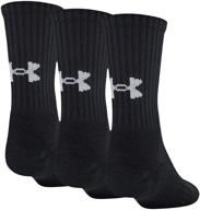 get your kids ready for training with under armour's youth cotton crew socks - 3 pairs logo