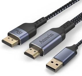 img 4 attached to 4K HDMI to DisplayPort Cable with USB Power - HDMI 1.4 Input to DisplayPort 1.2 Output - for Xbox One/360/NS/PS4/PS5/Mac Mini, PC to Monitor