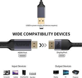 img 2 attached to 4K HDMI to DisplayPort Cable with USB Power - HDMI 1.4 Input to DisplayPort 1.2 Output - for Xbox One/360/NS/PS4/PS5/Mac Mini, PC to Monitor