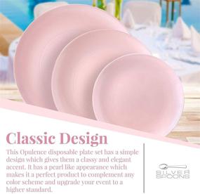 img 2 attached to 🍽️ Набор посуды Opulence Blush Disposable Dinnerware – 20 многоразовых пластиковых салатников, 9-дюймовые премиум-тарелки