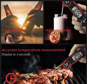 img 2 attached to 🔥 Valorosa Waterproof Digital Meat Thermometer: Instant-Read LCD Display, Stainless Steel Probe, Backlight, Calibration - Battery Included (Black)