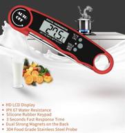 🔥 valorosa waterproof digital meat thermometer: instant-read lcd display, stainless steel probe, backlight, calibration - battery included (black) логотип