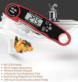 img 4 attached to 🔥 Valorosa Waterproof Digital Meat Thermometer: Instant-Read LCD Display, Stainless Steel Probe, Backlight, Calibration - Battery Included (Black)