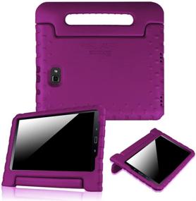 img 4 attached to Чехол Fintie противоударный для Samsung Galaxy Tab A 10.1 (2016 версия без S Pen), легкий чехол с ручкой и подставкой для детей, фиолетового цвета.