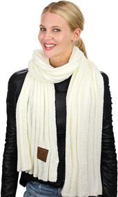 img 2 attached to C C Womens Chenille Ribbed Scarf Black