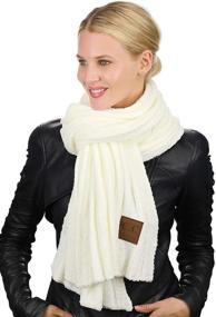 img 3 attached to C C Womens Chenille Ribbed Scarf Black