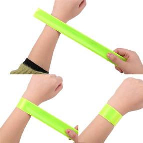 img 2 attached to 🏃 HEQUSigns 20 Pcs Reflective Snap Bands Fluorescent Slap Armbands | High Visibility Reflector Strips | Safety Bands for Children, Adults, Boys, and Girls | Ideal for Cycling, Running, Jogging