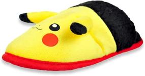 img 1 attached to Pokémon Character Toes Plush Slip-On House Shoes for Boys