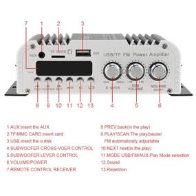 img 3 attached to 🔊 Мощный автомобильный аудиоусилитель 2.1CH Super Bass HI-FI плеер с поддержкой SD/USB/DVD/MP3 и пультом дистанционного управления - идеально подходит для автомобилей, мотоциклов и дома.