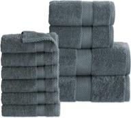 🛀 bedsure grey bath towels set - 10 pack bath linen towel sets for bathroom with 2 bath towels, 2 hand towels, and 6 wash cloths - cotton hotel quality absorbent towels логотип