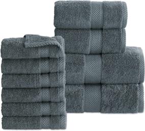img 4 attached to 🛀 Bedsure Grey Bath Towels Set - 10 Pack Bath Linen Towel Sets for Bathroom with 2 Bath Towels, 2 Hand Towels, and 6 Wash Cloths - Cotton Hotel Quality Absorbent Towels
