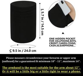 img 3 attached to Stretchy Black Exercise Armband: Cellphone Holder Sleeve for iPhone 6-XS, 11-12 - Ideal Arm Wristband for Jogging, Walking, Running