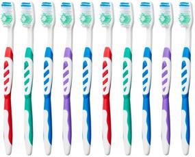 img 2 attached to Quality and Value: Amazon Brand - Solimo Clean Plus Toothbrushes, Pack of 10