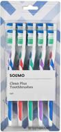 quality and value: amazon brand - solimo clean plus toothbrushes, pack of 10 logo