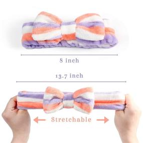 img 3 attached to 🎀 Versatile and Stylish Bow Hair Bands - Soft Carol Fleece Hairlace Headbands for Shower, Spa, and Makeup - Multiple Styles - 8PCS