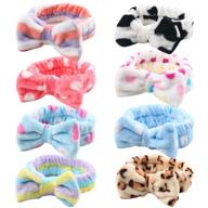 🎀 versatile and stylish bow hair bands - soft carol fleece hairlace headbands for shower, spa, and makeup - multiple styles - 8pcs logo