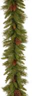 national tree company 9 feet evergreen artificial christmas garland with pine cones - festive green decor for your christmas collection logo