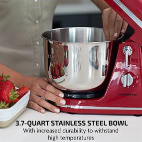 img 3 attached to 🔴 Ovente SM880RI Electric Stand Mixer: Powerful 300W with 6-Speed Control, Stainless Steel Mixing Bowl - Perfect for Whipping, Mixing, and Blending – Red Color