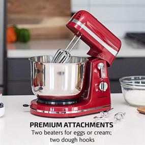 img 2 attached to 🔴 Ovente SM880RI Electric Stand Mixer: Powerful 300W with 6-Speed Control, Stainless Steel Mixing Bowl - Perfect for Whipping, Mixing, and Blending – Red Color