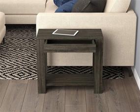 img 2 attached to 🎱 Modern Safdie & Co. Grey Accent End Table with Drawer - Sleek Gray Design