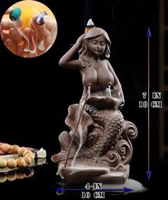 img 3 attached to Enhance Your Home Décor with the OTOFY Mermaid Ceramic Incense Holder Backflow Incense Burner – Artwork Figurine for Aromatherapy, Fantasy Gifts & Sculptures