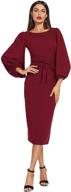 floerns womens lantern sleeve burgundy women's clothing logo