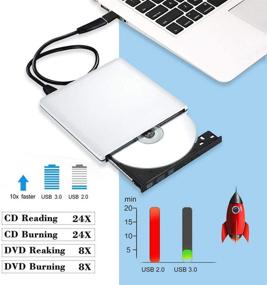img 3 attached to 📀 High-Speed External Blu-Ray CD DVD Drive: USB 3.0 and USB-C Compatible, 3D Playback, Mac & Windows Compatibility (Silver)