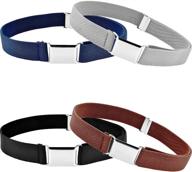 👦 tatuo kids buckle belt set: adjustable elastic stretch belts for boys - 4 pieces, children's favorite! logo