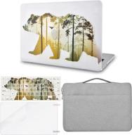 🐻 kecc laptop case bundle: macbook air 13" w/keyboard cover, sleeve bag, screen protector - bear design, a1466/a1369 logo