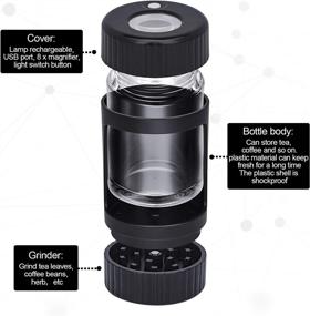 img 2 attached to 🔦 Gohfeoeo Light-Up LED Transparent Glass Seal Storage Jar: Grinder, Magnifying Jar (Black)