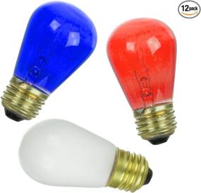 img 3 attached to 🎉 Sunlite 41492-SU S14 Party String Light Bulbs, 11W, E26 Medium Base, Dimmable, Mercury Free, Red White and Blue Combo, 12 Pack