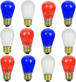 img 4 attached to 🎉 Sunlite 41492-SU S14 Party String Light Bulbs, 11W, E26 Medium Base, Dimmable, Mercury Free, Red White and Blue Combo, 12 Pack