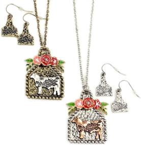 img 1 attached to Wyo Horse Jewelry Mixed Necklace Earring