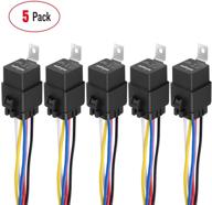 🔌 nilight 50044r 5 pack - waterproof, 40/30 amp heavy duty, 12 awg tinned copper wires, 5-pin spdt bosch style, 12v automotive relay and harness set - includes 2 year warranty logo