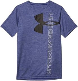 img 1 attached to 👕 Будь активным с футболкой Under Armour Boys' Tech Split Logo Hybrid