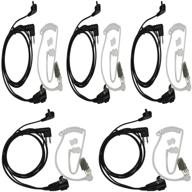 🎧 5packs 2-pin earpiece and mic headset for motorola radio: covert acoustic tube compatible with cls 1110, cls1410, dtr410, pr400, and more (5 packs) logo