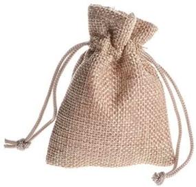 img 1 attached to 🎁 Yalulu 2.8x3.5inch 50 Pack Mini Natural Jute Burlap Gift Bags with Drawstring for Arts, Crafts, Gifts & More - Brown