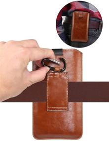 img 1 attached to 📱 SWP Pouch Case for iPhone 12 Pro Max 5G, Sleeve with Belt Loop & Hook and Elastic Pull Strap, Compatible with iPhone 12 Pro Max, Samsung Note20/Note20 Ultra/S20 Ultra, for Smart Phone Size 6.7-6.9 inch in Brown