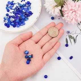 img 2 attached to 💎 NBEADS 345pcs Royal Blue Glass Rondelle Beads with 60g Tube of Blue Glass Beads in 6mm, 8mm, 9mm, and 10mm Sizes - Jewelry Making Supplies in Container Box