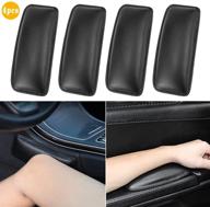 🚗 4 pack universal auto center console elbow leg knee pad - premium leather armrest cover cushion for suvs/trucks/cars - interior accessories logo