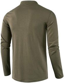 img 2 attached to 👕 Hongqizo Regular Fit Men's Henley Button Sleeve Shirts in Clothing