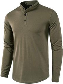 img 4 attached to 👕 Hongqizo Regular Fit Men's Henley Button Sleeve Shirts in Clothing