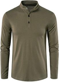 img 3 attached to 👕 Hongqizo Regular Fit Men's Henley Button Sleeve Shirts in Clothing