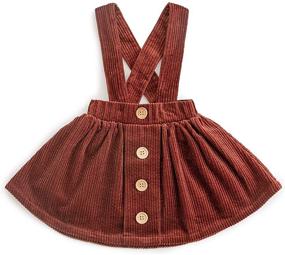 img 4 attached to Cute and Comfortable Corduroy 👗 Ruffle Dresses for Girls by Simplee Kids