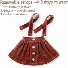 img 2 attached to Cute and Comfortable Corduroy 👗 Ruffle Dresses for Girls by Simplee Kids