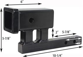 img 1 attached to 🚗 MaxxHaul 80875 Адаптер для фаркопа - 1-1/4" к 2" с подъемом 4" и опусканием 3-3/8" - Идеально подходит для приемников класса I и класса II.