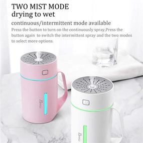 img 3 attached to 🌬️ BOVIS 420ml USB Personal Desk Humidifier: Portable Cordless Ultrasonic Cool Mist for Travel, Home, Office, School & Outdoor - Tiltable, Auto-Off Safety Switch, 7 LED Light Colors